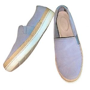 {Clarks} Blue Suede Espadrille Loafer Slip-on Flats